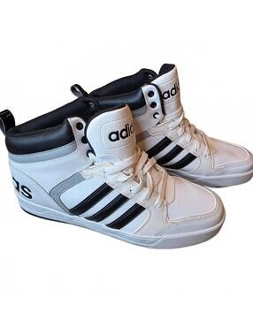 Adidas Neo High-Top White and Black Sneakers Men's Size 10.5
